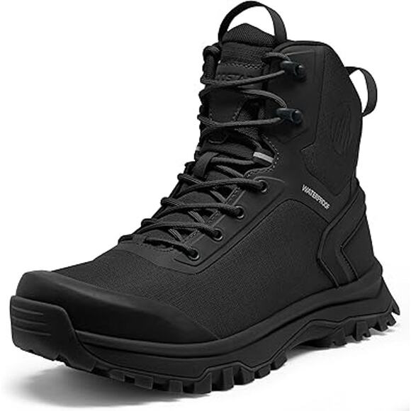 Coostar Mens Size 7 Black Lace Up Waterproof Lightweight Military Combat Boots - Picture 4 of 7